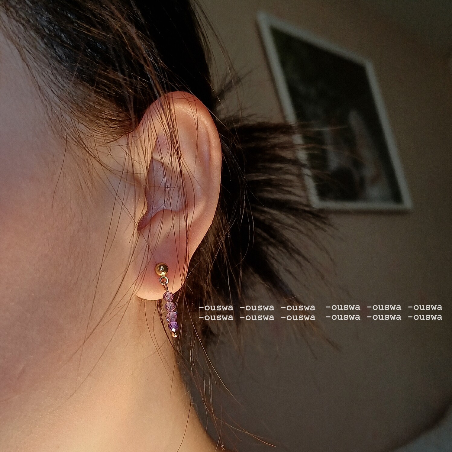 -ouswa耳饰/关于夏夜 晚风、星辰 纯净清透镀14k金耳钉可改耳夹,饰品/流行首饰/时尚饰品新,耳钉,淘宝优惠券,粉丝福利购,淘宝优惠卷