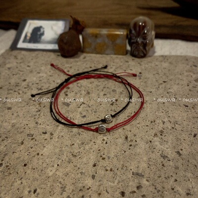 ouswa原创*【我愿意做一尾鱼】一支草 小众极简925银情侣手链手绳