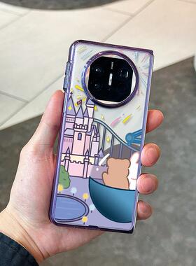 原装正品日本潮牌紫色浪漫邂逅适用华为MateX5手机壳折叠屏四X3典藏版50RS保时捷40超薄全包防摔卡通可爱女新