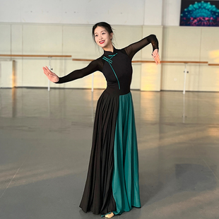 蒙古族舞蹈演出服装 成人少数民族表演舞蹈服女艺考练习半身大摆裙