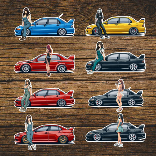 定制贴纸适用三菱经典传奇 Lancer Evolution汽车侧面贴纸 7163