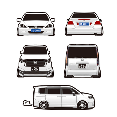 定做车贴适用于本田Stepwgn rp8雅阁汽车定制卡通创意车贴6578