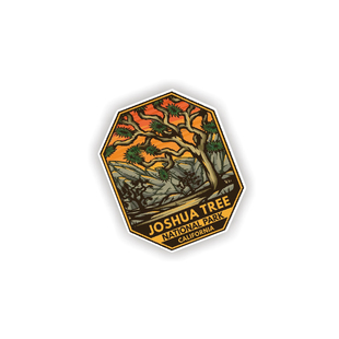约书亚树国家公园日落复古徽章贴纸7853