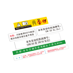 东风标致2008标致3008 4008新能源5008水箱框架警示贴纸空调6231