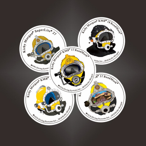适用于Kirby Morgan潜水头盔装备品牌LOGO贴纸反光防水海水贴7079