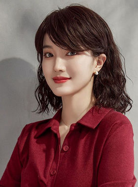 秀妮假发女中长发齐肩锁骨发真发