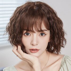 假发女全头套短发真发全真人发中老年卷发羊毛卷妈妈款全真自然