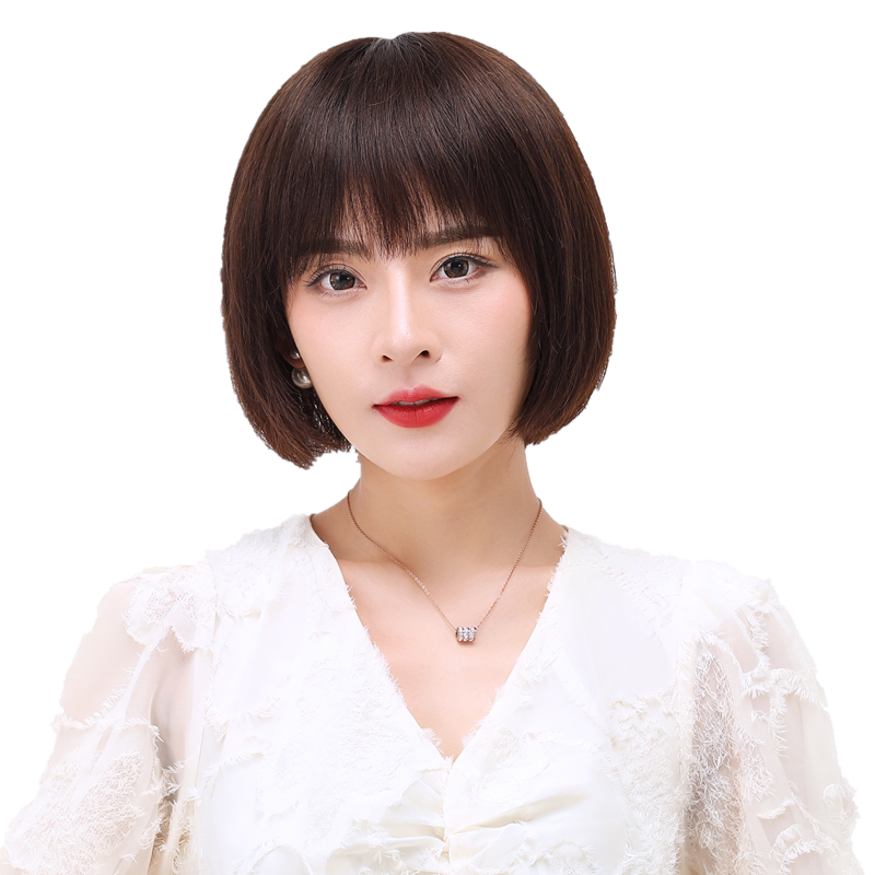 波波bobo圆脸全头套假发女短发
