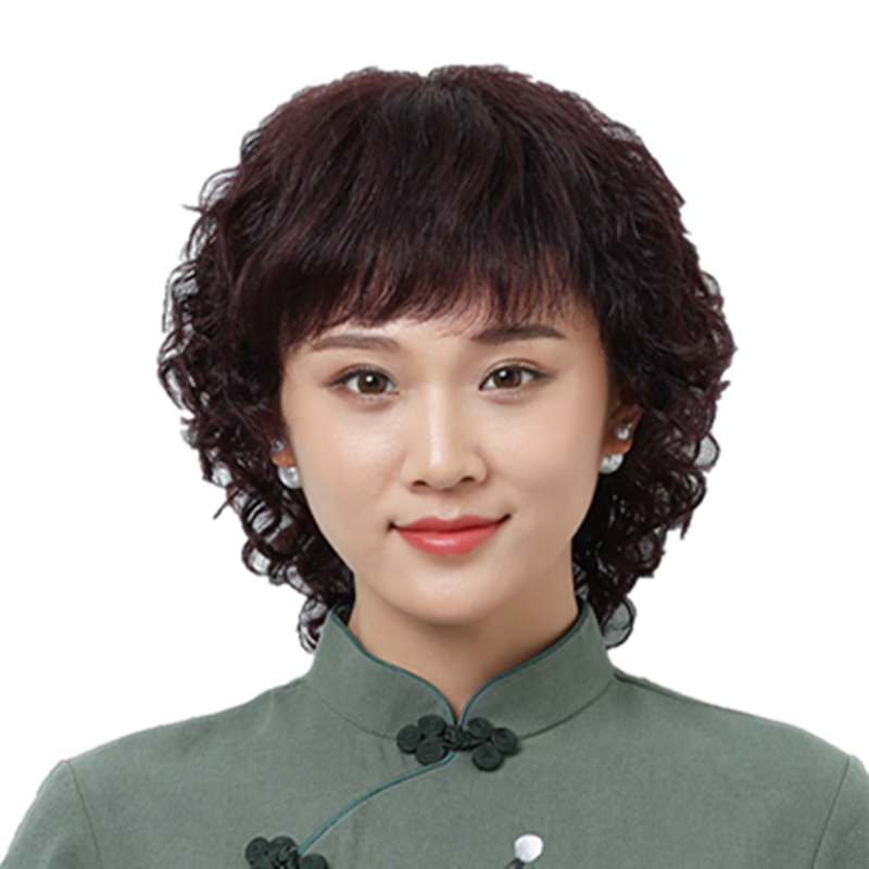 假发女中长发长卷发发型中年妈妈真发自然短发时尚真人发丝全头套