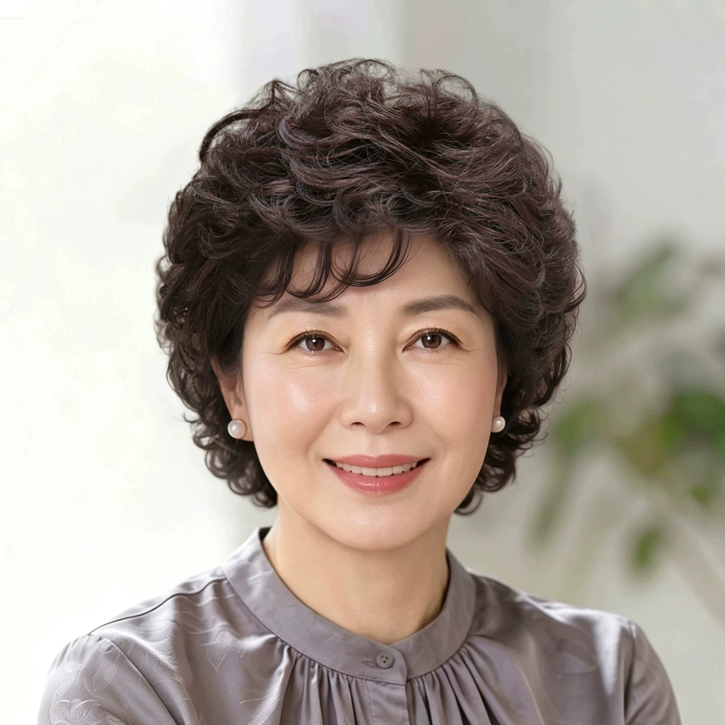 中老年妈妈自然无痕真人发假发
