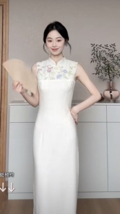 改良旗袍 连衣裙女夏气质裙中国风日常修身 芷汀「花萝」新中式 无袖