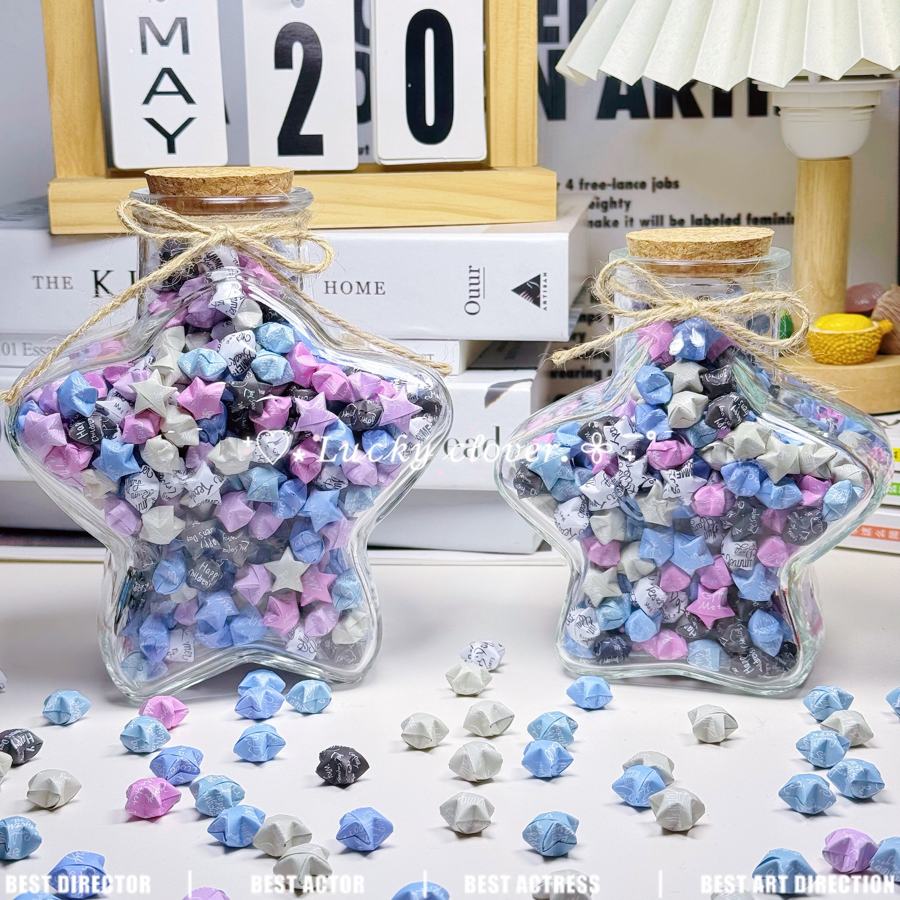 字母星星折纸许愿瓶玻璃瓶五星瓶幸运星瓶漂流瓶新年赠品情侣礼物