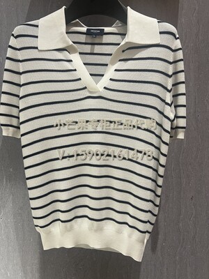 气质夏季法式短袖针织衫Polo领