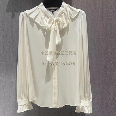 国内代购蝴蝶结米白色新款女装