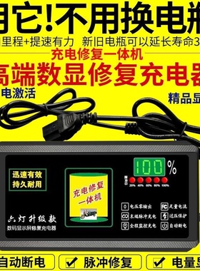 自动断电 电动车电瓶车充电器48V60V72V20AH超威通用电瓶修复器