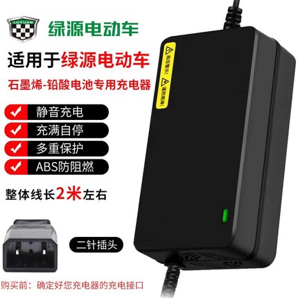 绿源原装电动车电瓶充电器36V48V60V64V72V12/20AH20E-T30E2T通用