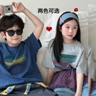 女童超好看大版宽松短袖款t恤纯棉夏季2026新款儿童女款半袖上衣