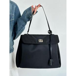 大容量牛津布通勤铂金凯莉包新款高级感简约单肩包小众通勤托特包