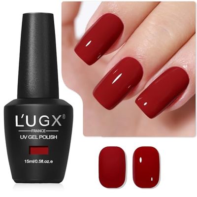 L'UGX Red Gel Nail Polish 15ML Christmas Cherry Dark Red Gel