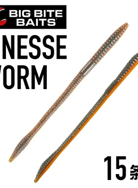 精细面条虫 4寸 美国BIG BITE BAITS Finesse Worm 德州无铅 高压