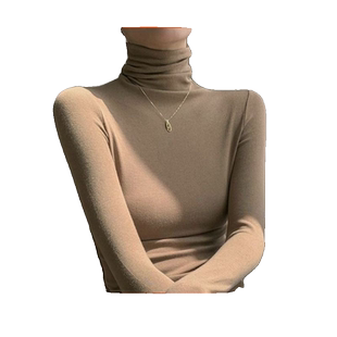 双面德绒高领打底衫女秋冬长袖t恤2026新款韩版百搭修身洋气上衣