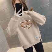小个子时尚 上衣潮 oversize宽松薄款 百搭加绒加厚卫衣女秋冬季 新款
