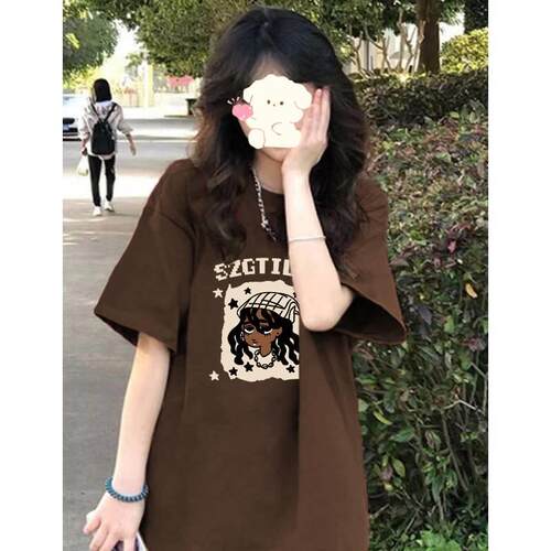 潮牌正肩短袖T恤女夏港味chic
