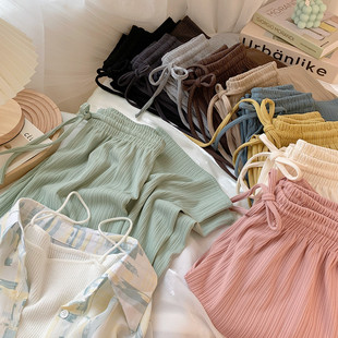 150穿搭显高垂感直筒休闲裤 145cm矮小个子肌理感冰丝阔腿裤 女夏季