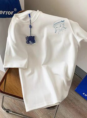 欧货2026夏季新款妈妈白色短袖t恤女宽松百搭正肩半袖体恤上衣潮