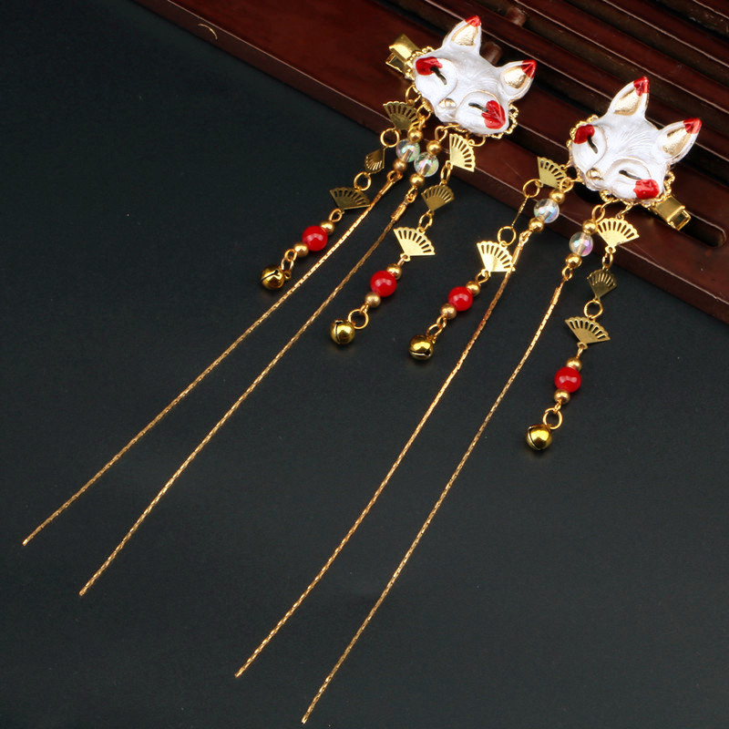 古风汉元素少女心狐狸发夹头饰