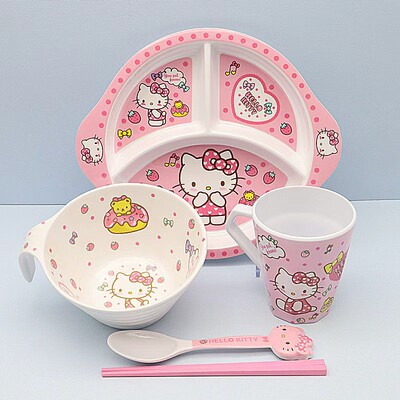 卡通儿童餐具套装儿童碗宝宝手柄碗辅食碗防烫可爱家用碗盘勺筷杯