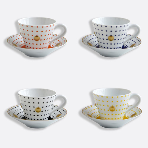 法国Bernardaud柏图轻奢金边骨瓷马克杯水杯家庭早餐咖啡杯大容量