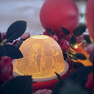 BERNARDAUD法国柏图 浪漫精致新娘结婚新婚礼物香薰蜡烛碗