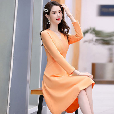 复古裙子纯色法式复古