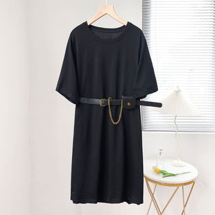 T恤裙时尚 短袖 减龄设计感显瘦连衣裙C617 美式 酷伽夏季