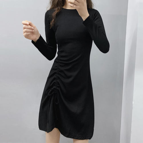 裙子褶皱修身小心机设计感小众