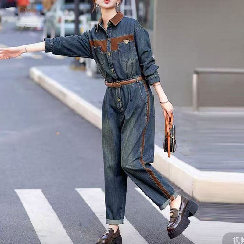 经典靓丽 春秋气质牛仔连体裤906-1NZ 不送腰带