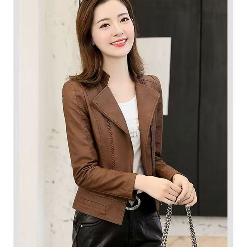 春秋气质PU皮衣外套9889WT