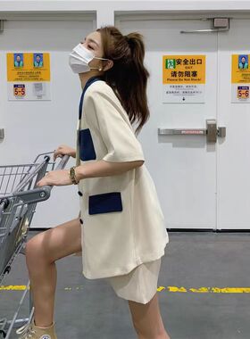 宽松短袖西装+短裤 夏季气质西装两件套3622TZ