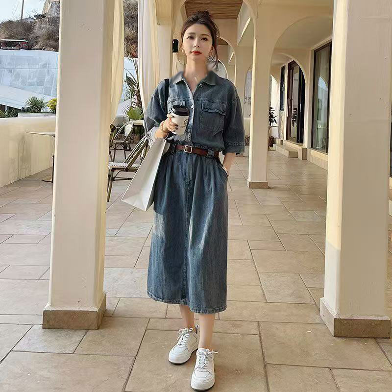 经典牛仔连衣裙 989-1NZ  不送腰带