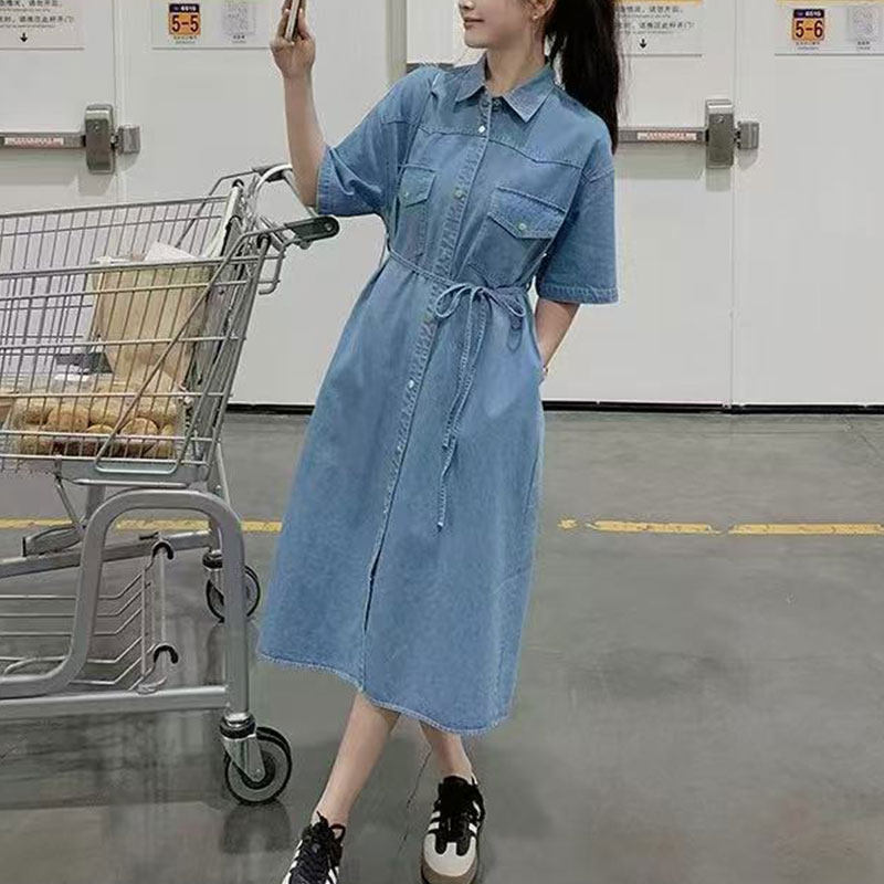 浅蓝色帅气干练气质牛仔连衣裙M88LYQ,女装/女士精品,连衣裙,淘宝优惠券,粉丝福利购,淘宝优惠卷