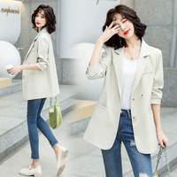 酷伽西装外套女春秋新款韩版纯色简约时尚气质减龄显瘦西服802