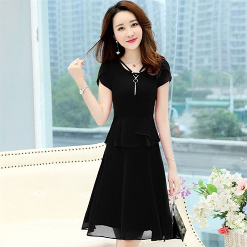 夏季复古修身连衣裙轻熟