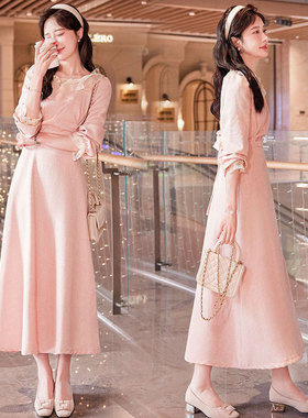 春装新款长袖小香连衣裙24008LYQ