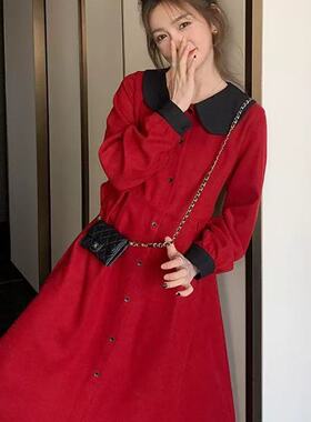 新品时尚气质撞色连衣裙 9402LYQ