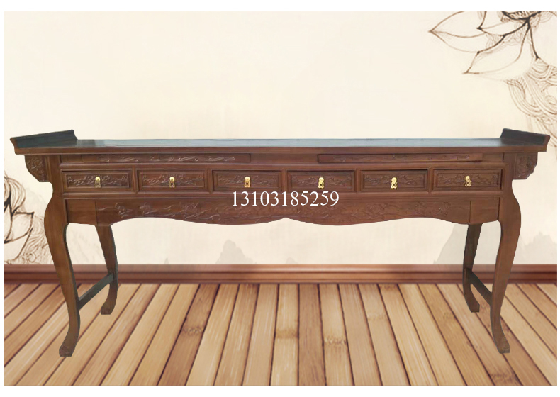 仿古实木供桌佛龛新品假一赔十供台神台财神供案神案香案榆木家具 Изображение 1 仿古实木供桌佛龛新品假一赔十供台神台财神供案神案香案榆木家具 Изображение 1