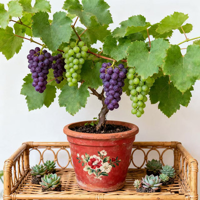 葡萄苗盆栽地栽爬藤阳光玫瑰寒香蜜巨峰红提妮娜皇后嫁接葡萄树苗