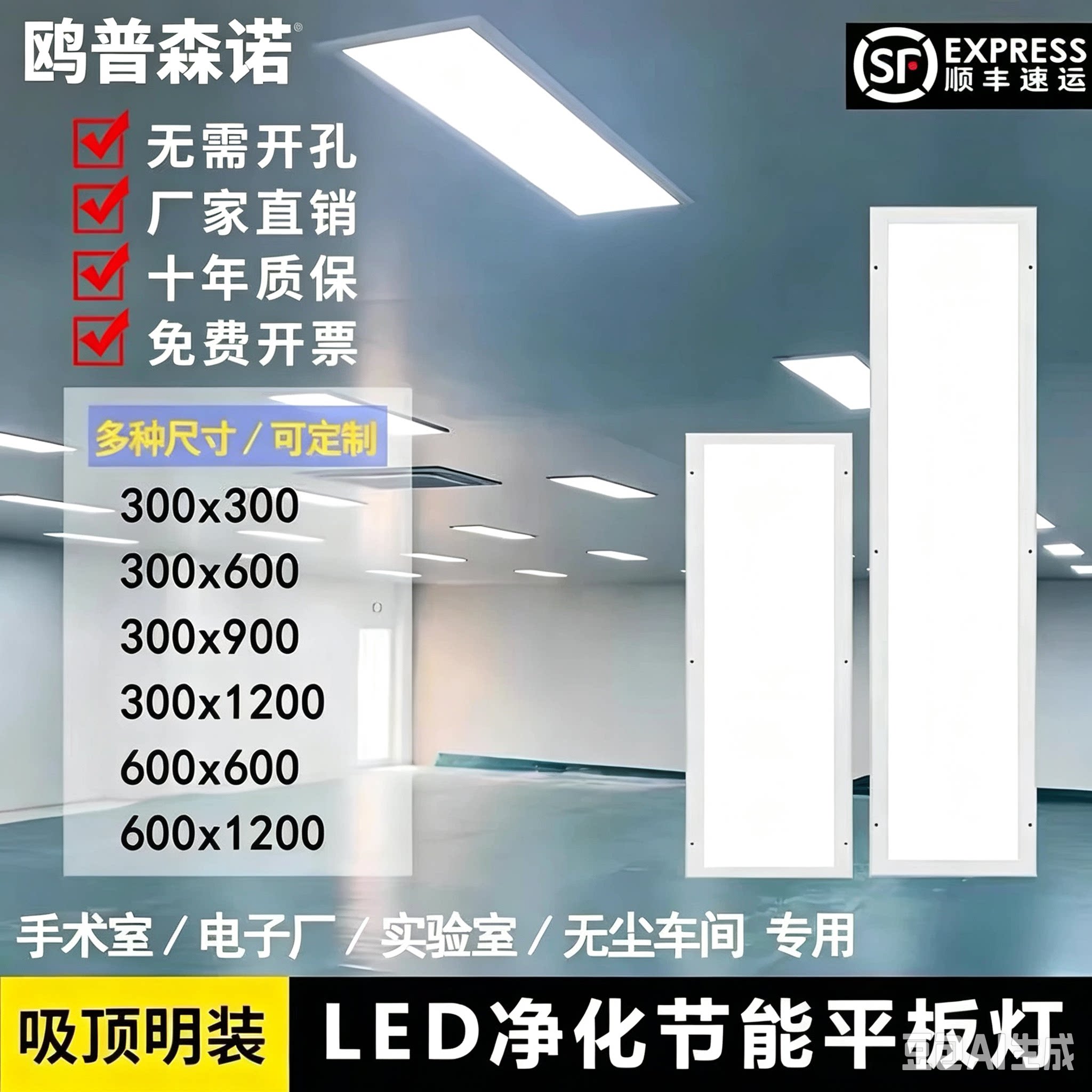 鸥普森诺300*1200led净化灯
