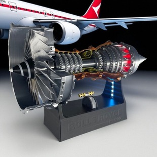 新款航空发动机拼装模型飞机涡扇可启动玩具桌面摆件男孩手工礼物