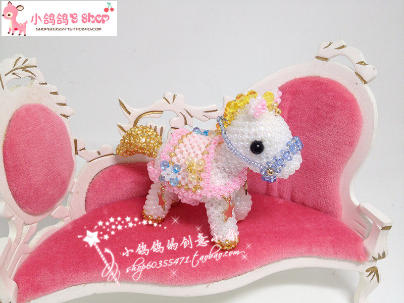 新DIY串珠材料包 可爱马 日本TOHO米珠 手工编织手机链挂件 走线